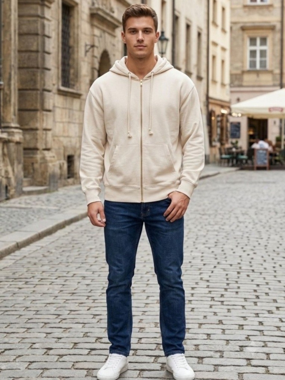 J. Crew Cream Zip Hoodie. Size XS